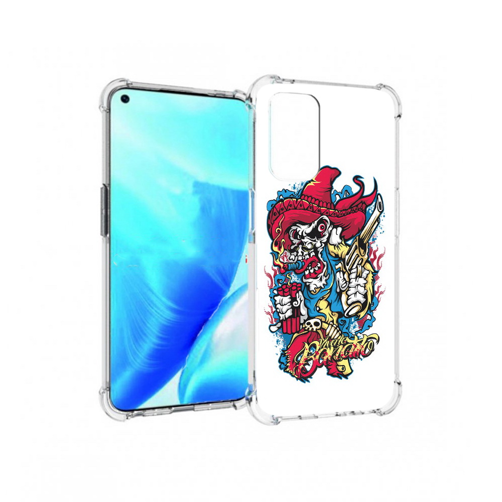 

Чехол MyPads Tocco для OnePlus Nord N200 5G нарисованный скелет с писталетом, Прозрачный, Tocco