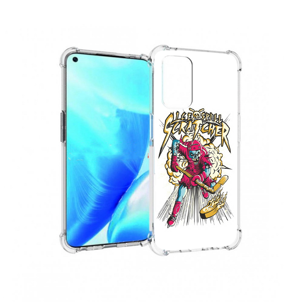 

Чехол MyPads Tocco для OnePlus Nord N200 5G нарисованный скелет хоккеист, Прозрачный, Tocco