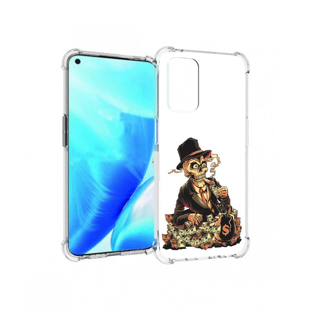 

Чехол MyPads Tocco для OnePlus Nord N200 5G нарисованный череп с сигаретой, Прозрачный, Tocco