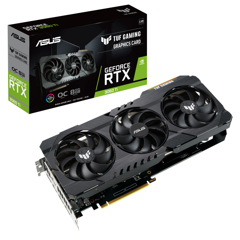 Видеокарта ASUS NVIDIA GeForce RTX 3060 Ti 8Gb (TUF-RTX3060TI-O8G-V2-GAMING)