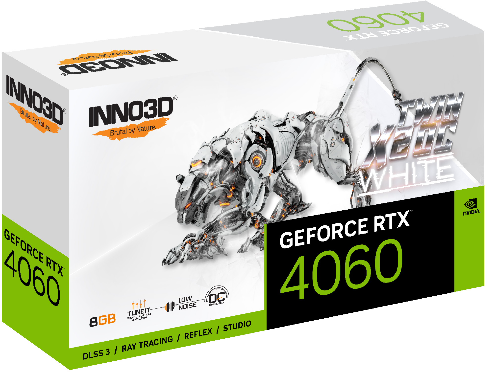

Видеокарта Inno3D NVIDIA GeForce RTX 4060 TWIN X2 OC, Белый, GeForce RTX 4060 TWIN X2 OC