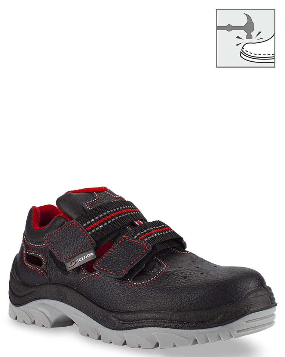 Полуботинки рабочие мужские Scenda БОТ21531.22 черный/красный 47 RU