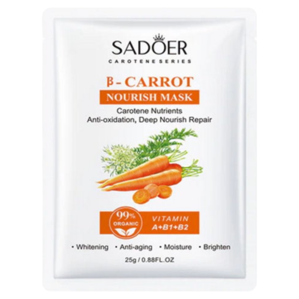 Тканевая маска для лица Sadoer Питательная с экстрактом моркови 25 г farmstay маска для лица тканевая с экстрактом моркови real carrot essence mask