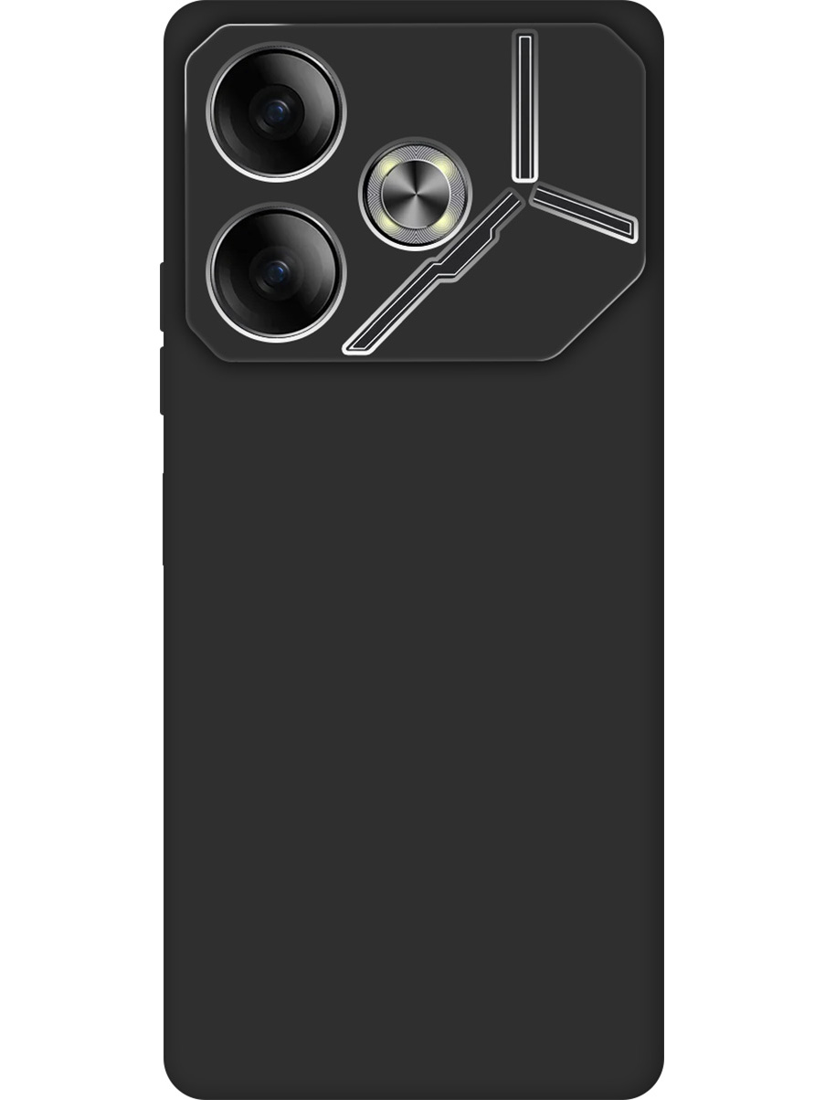 

Силиконовый чехол на Tecno Pova 6 матовый черный, 782634213