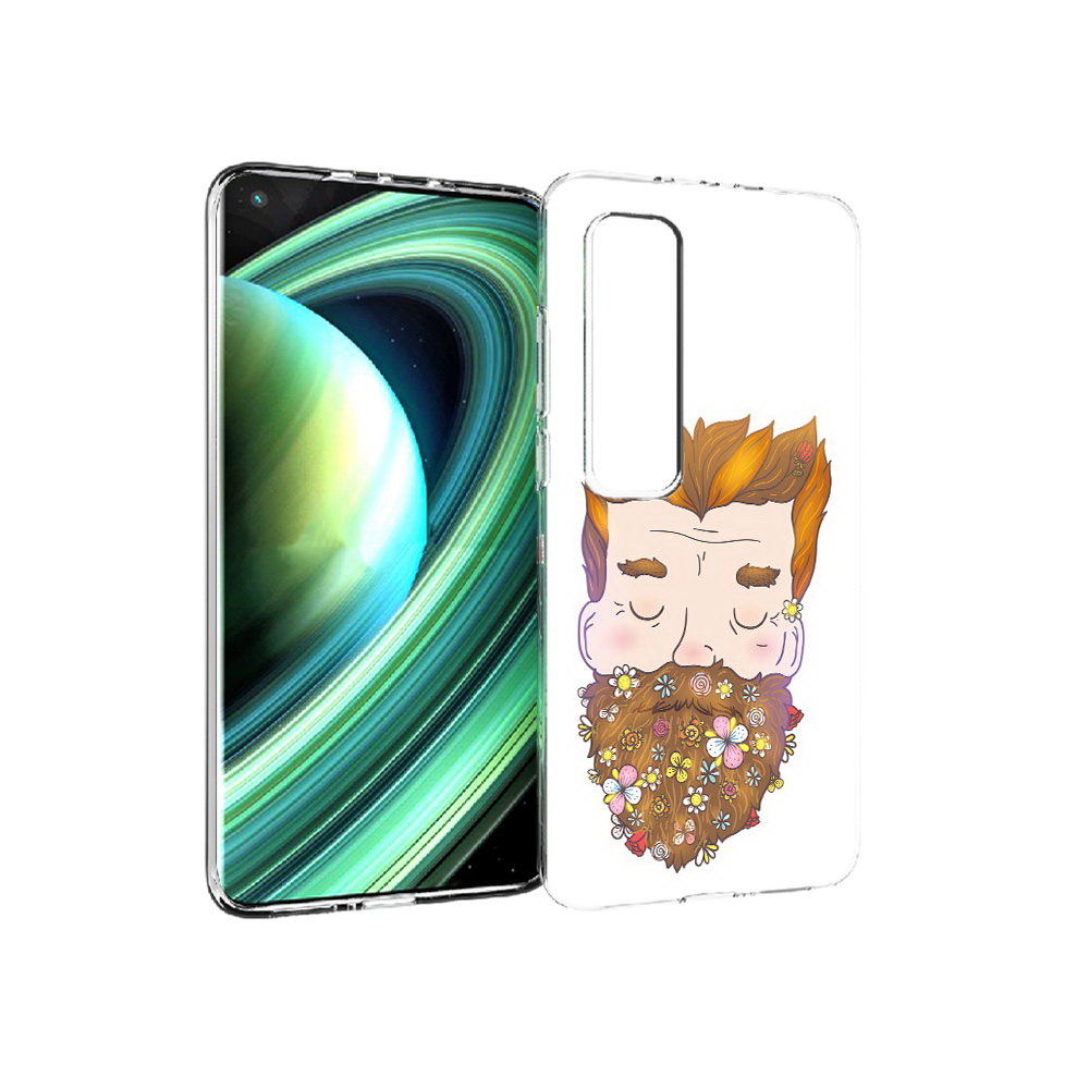 

Чехол MyPads Tocco для Xiaomi Mi 10 Ultra мужчина с цветами в бороде (PT156404.264.489), Прозрачный, Tocco