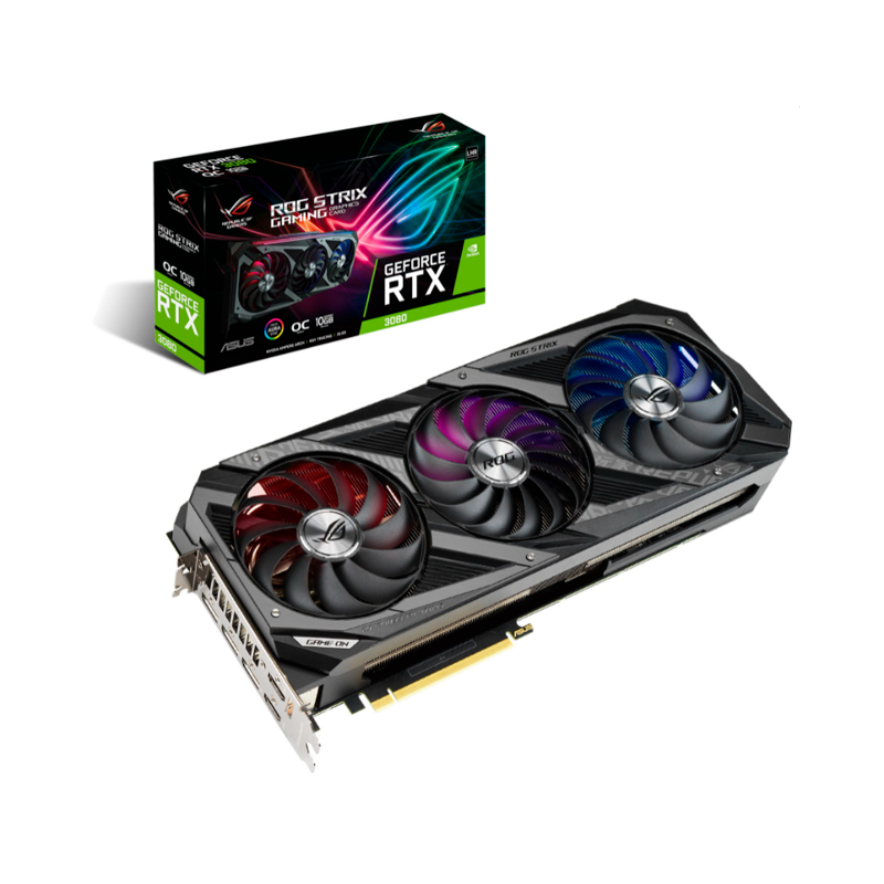 фото Видеокарта asus rog-strix-rtx3080-o10g-lhr-v2-gaming