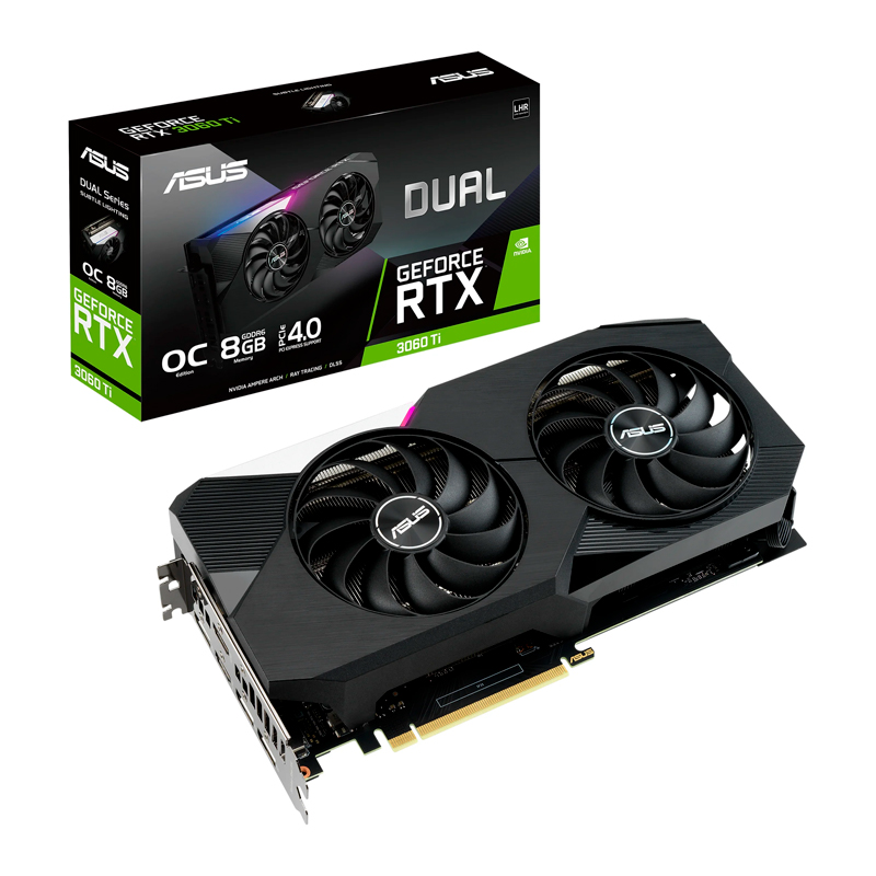 Видеокарта ASUS NVIDIA GeForce RTX 3060 Ti V2 DUAL OC Edition (90YV0G1J-M0NA00)