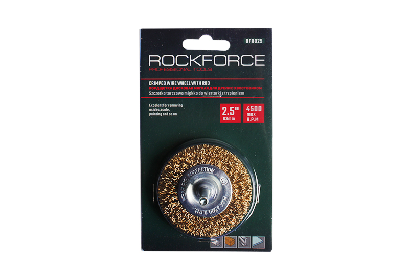 

Кордщетка дисковая ROCKFORCE латунная для дрели 60мм в блистере