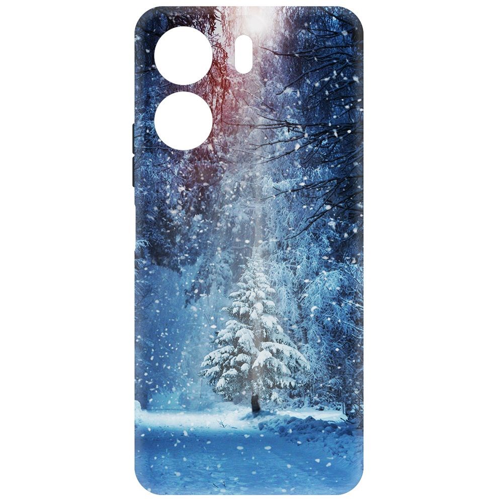 

Чехол-накладка Krutoff Soft Case Лесная ель для Poco C65 черный