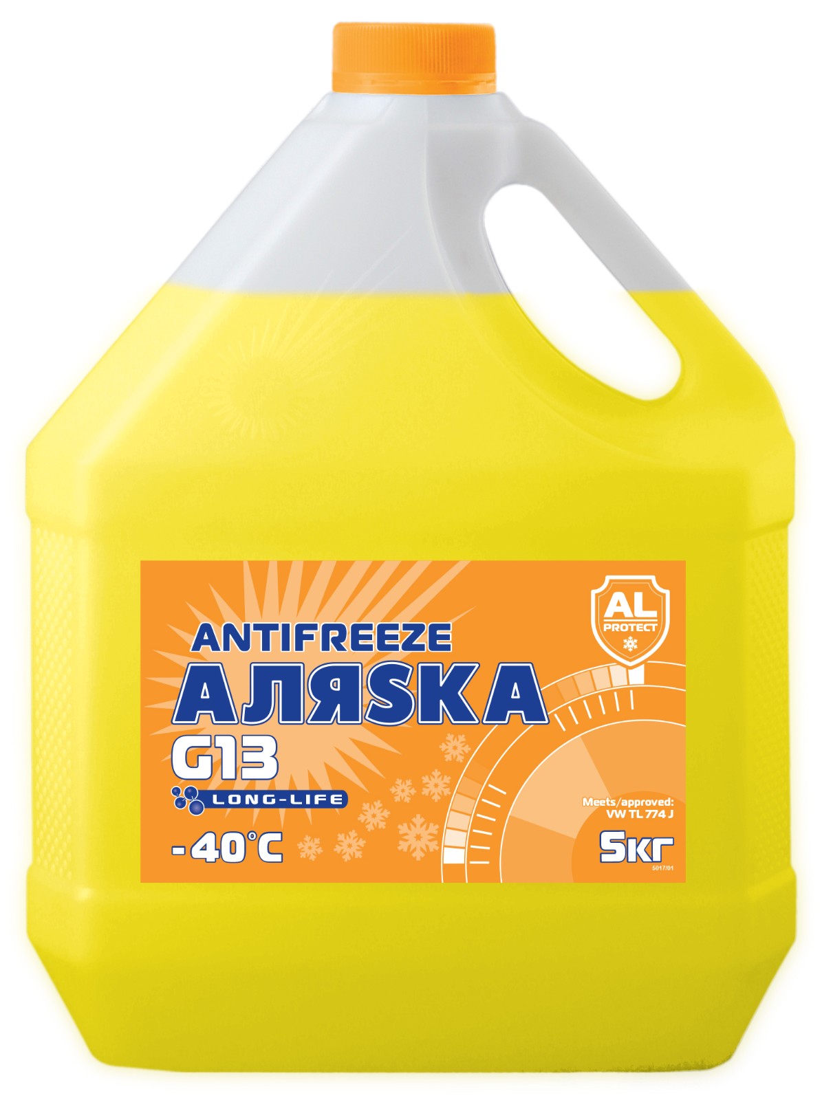 фото Антифриз аляска long life g13 желтый 5кг аляsка