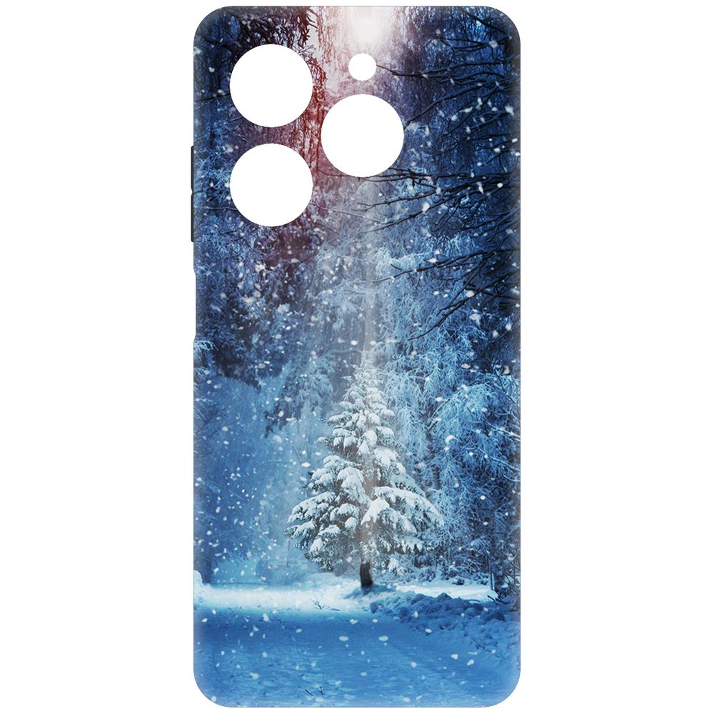 

Чехол-накладка Krutoff Soft Case Лесная ель для Tecno Spark 20 Pro черный