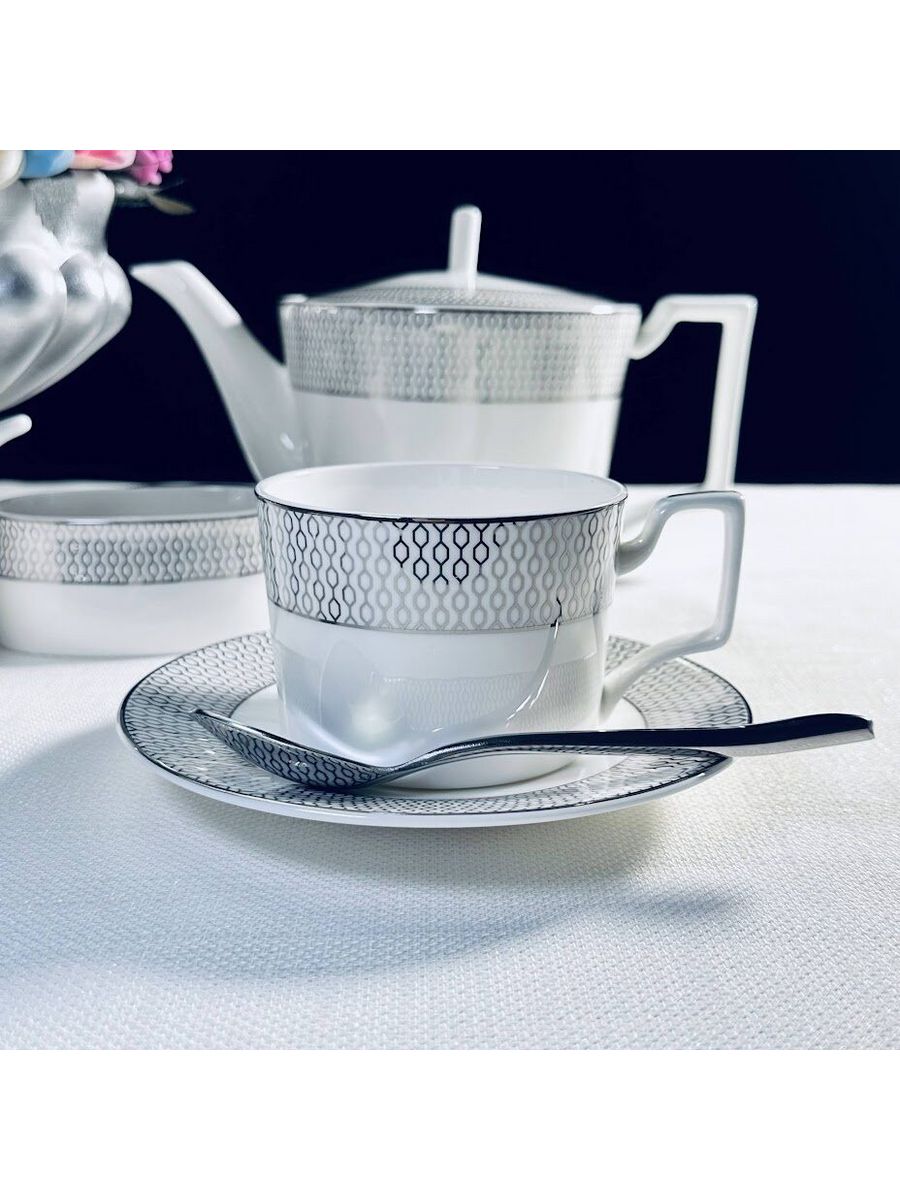 

Чайный набор Lenardi 12 пр. 250 мл СЕВИЛЬЯ СЕРЕБРО, Белый