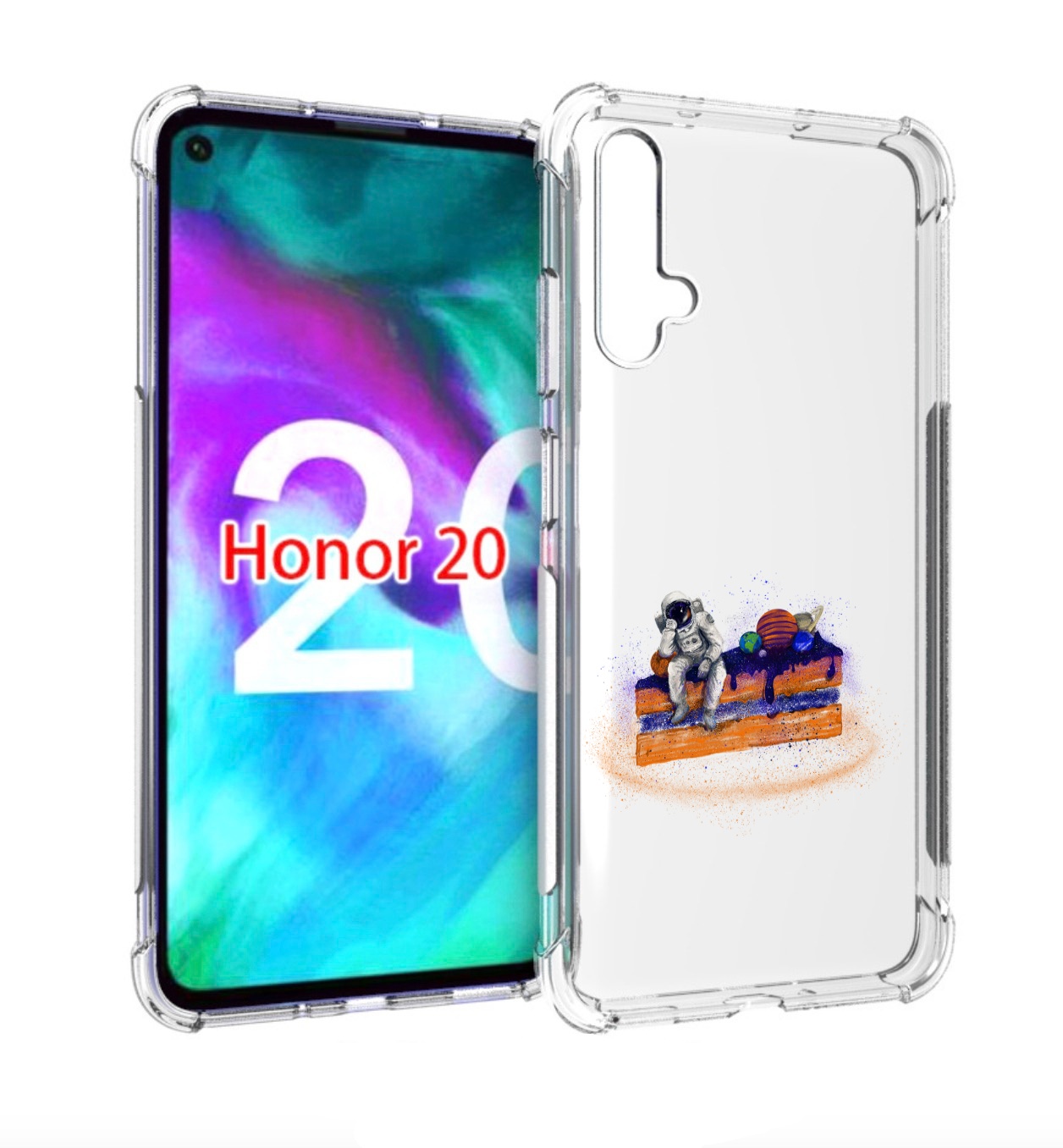

Чехол бампер MyPads торт с планетами для Honor 20., Прозрачный, Tocco