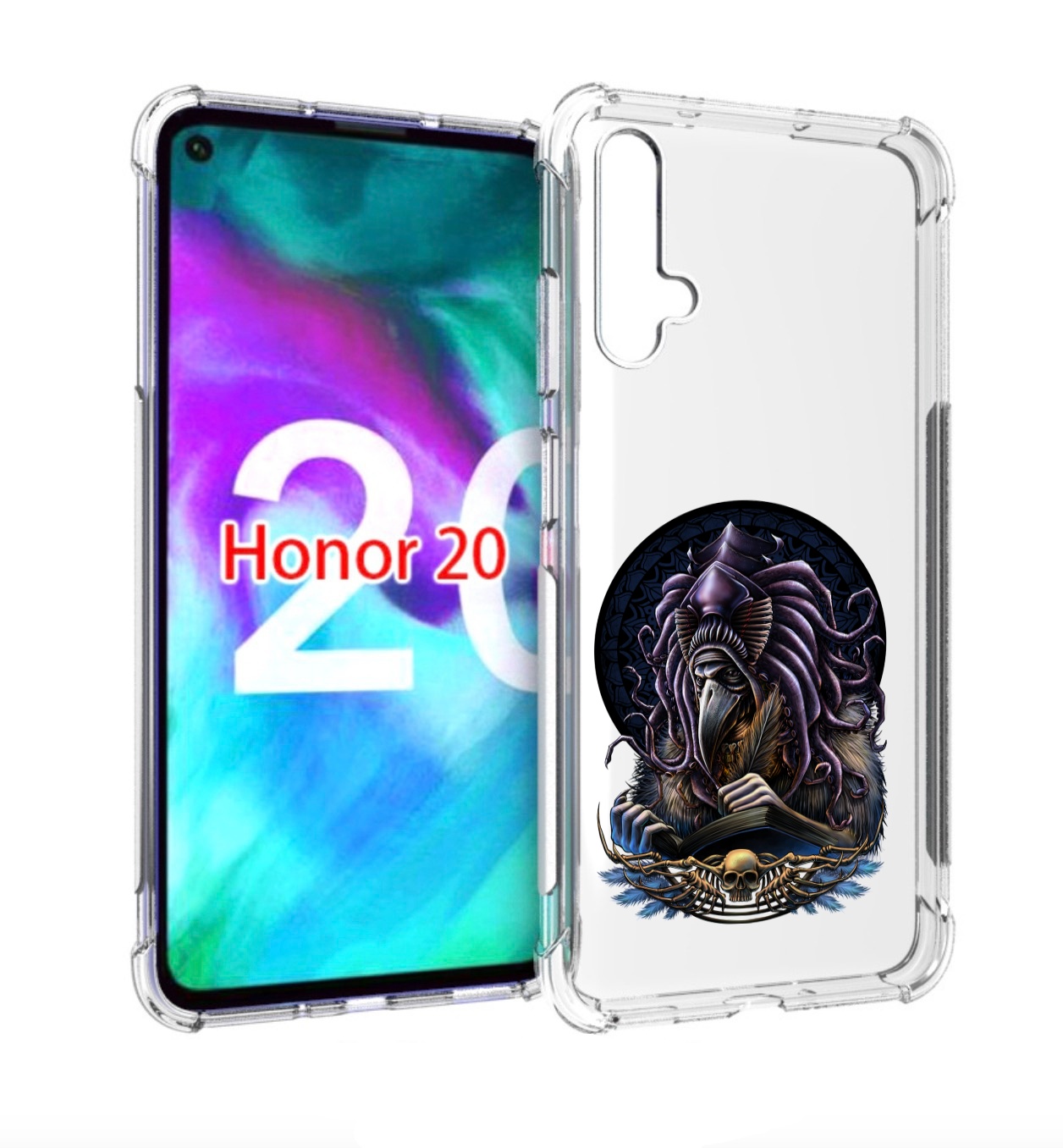 

Чехол бампер MyPads умный ворон для Honor 20., Прозрачный, Tocco