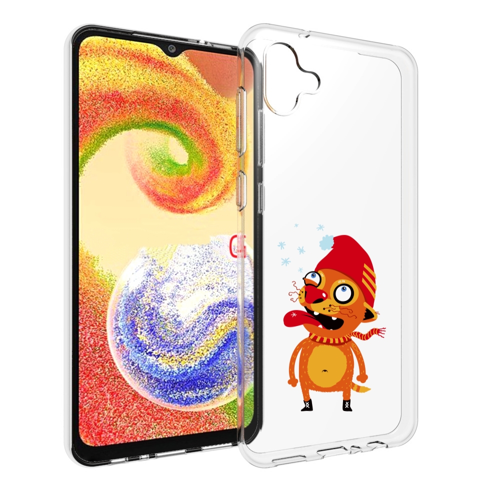 

Чехол MyPads Зимний кот для Samsung Galaxy A04, Прозрачный, Tocco