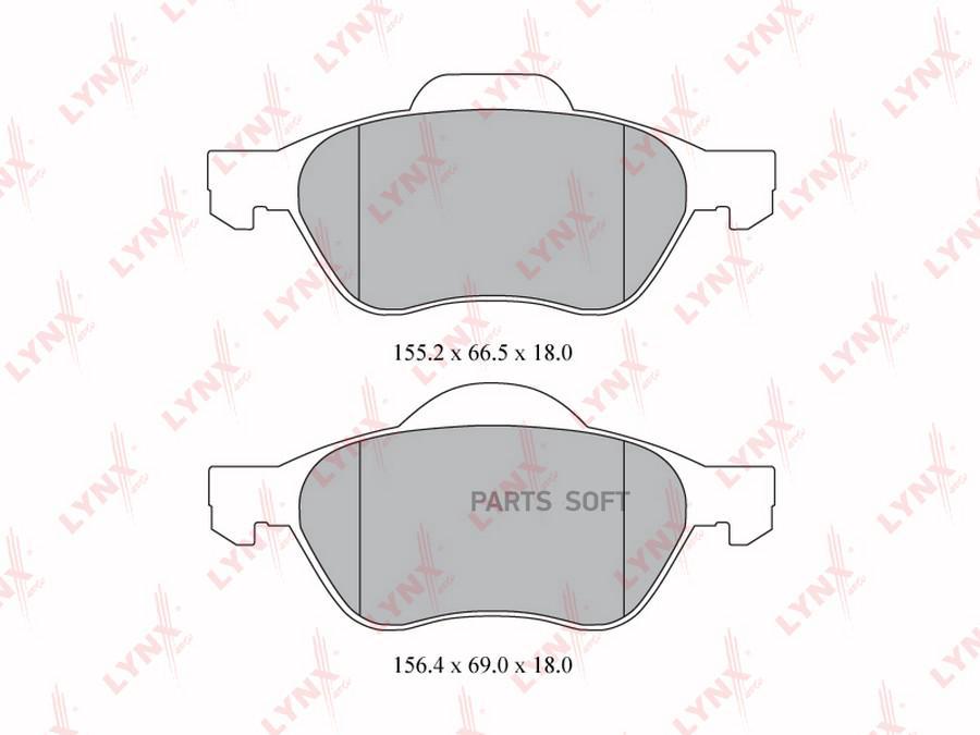 

Колодки передние RENAULT Megane II/Scenic II 03-08 LYNXauto BD-6315