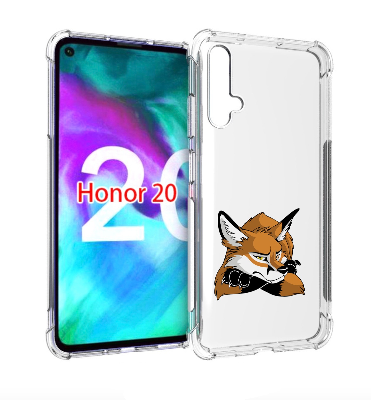 

Чехол бампер MyPads фокс для Honor 20., Прозрачный, Tocco