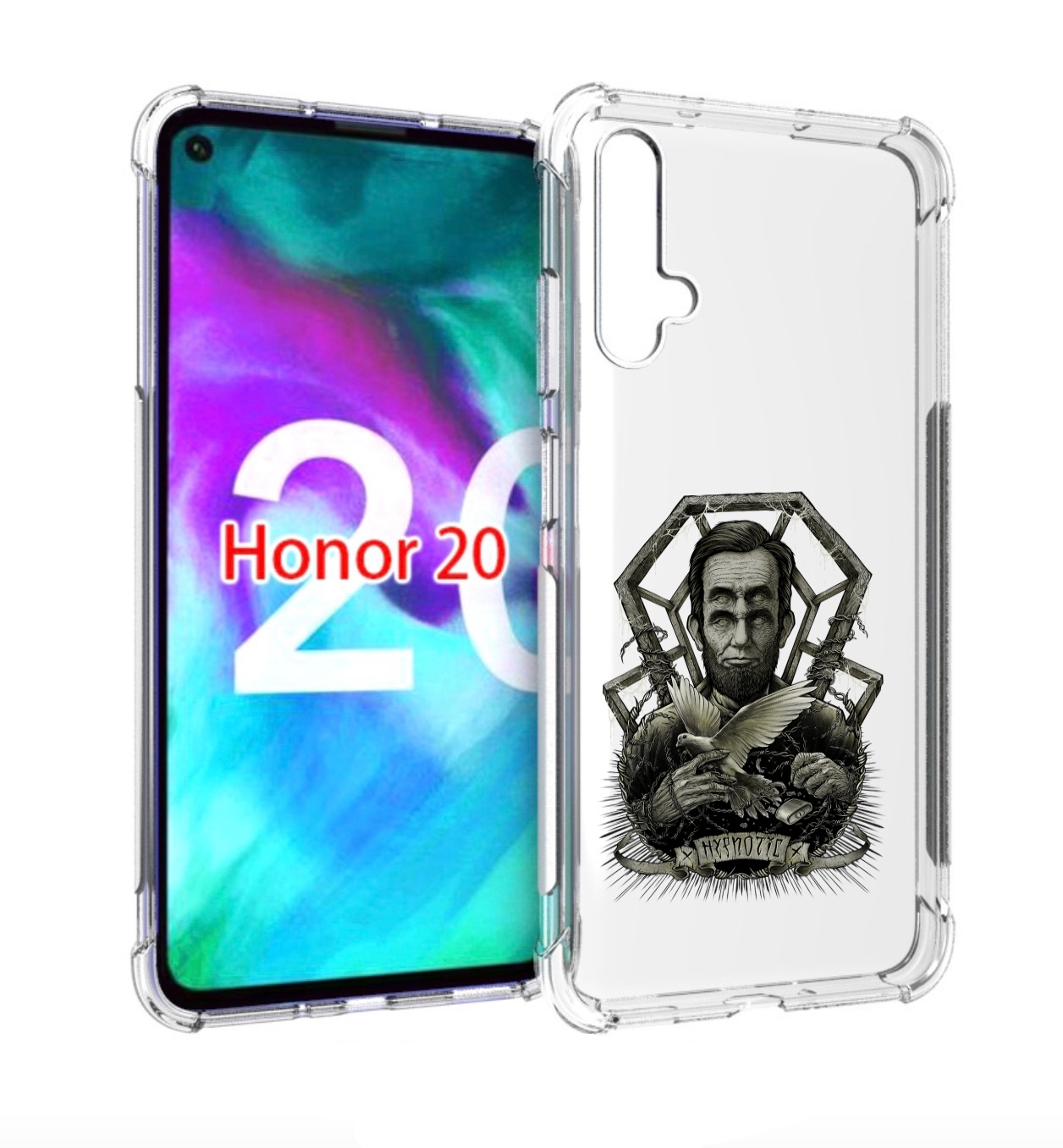 

Чехол бампер MyPads франклин абстракция для Honor 20., Прозрачный, Tocco
