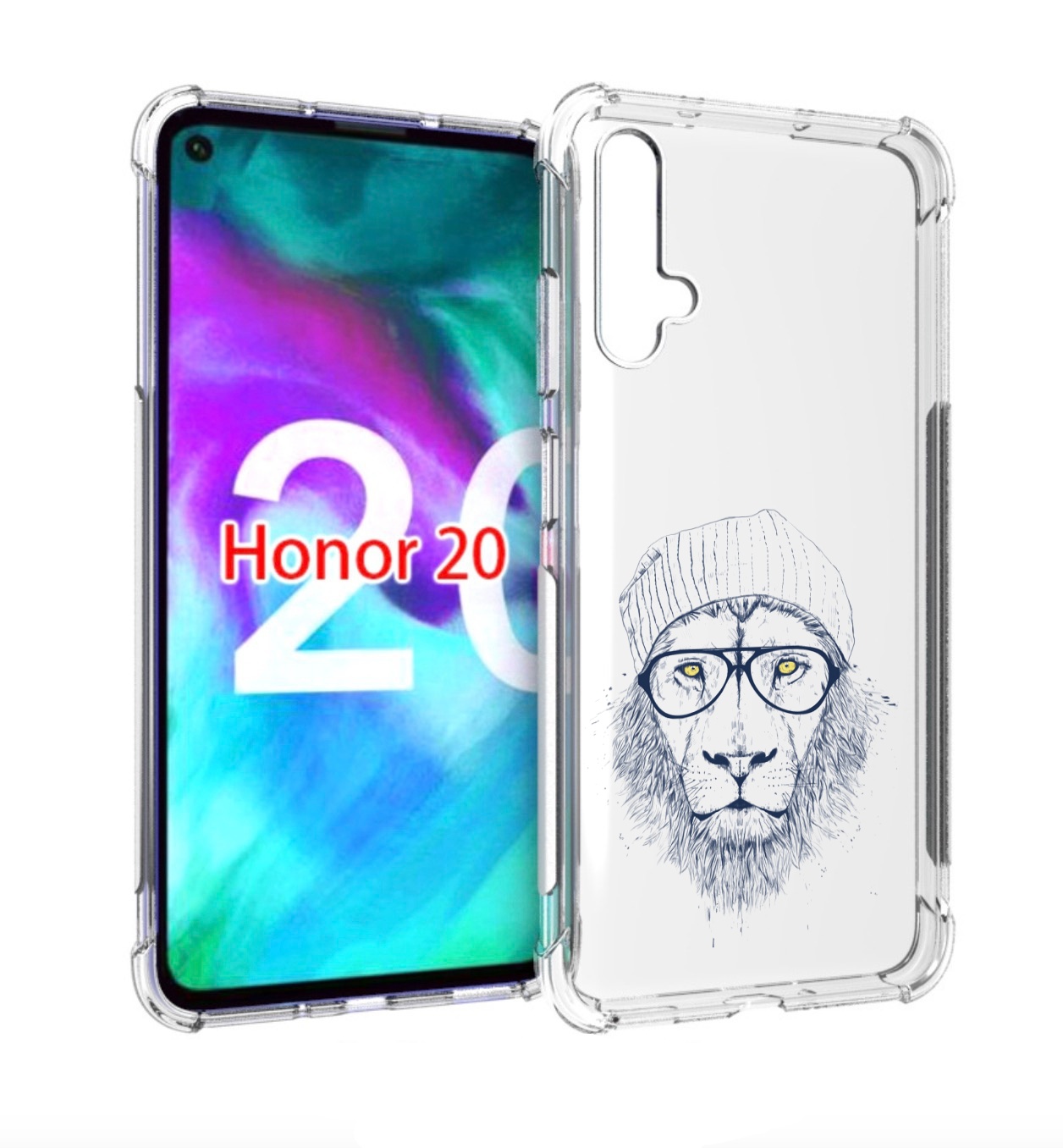 

Чехол бампер MyPads хиппи лев для Honor 20., Прозрачный, Tocco