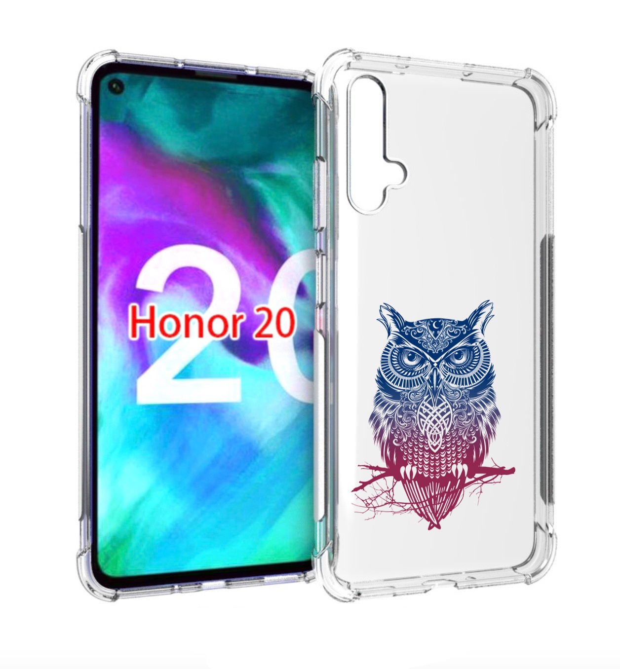 

Чехол бампер MyPads хиппи сова для Honor 20., Прозрачный, Tocco