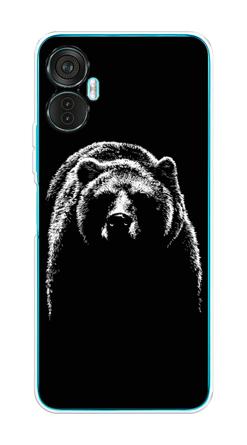 

Чехол на Itel Vision 5 Plus "Медведь в ночи", Белый;черный, 3201150-1