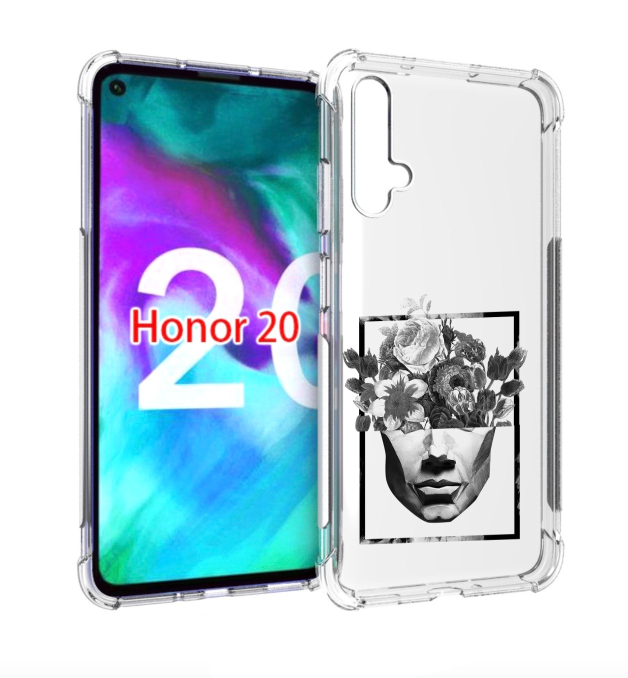 

Чехол бампер MyPads черно белая ваза в абстракции для Huawei Hon, Прозрачный, Tocco