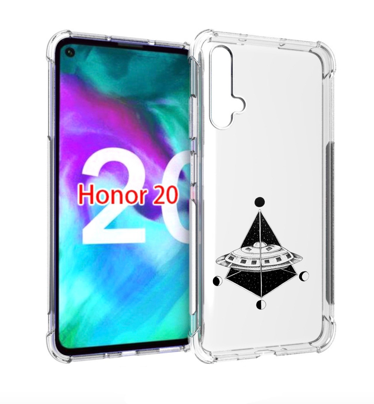

Чехол бампер MyPads черно белая летающая тарелка для Huawei Hono, Прозрачный, Tocco