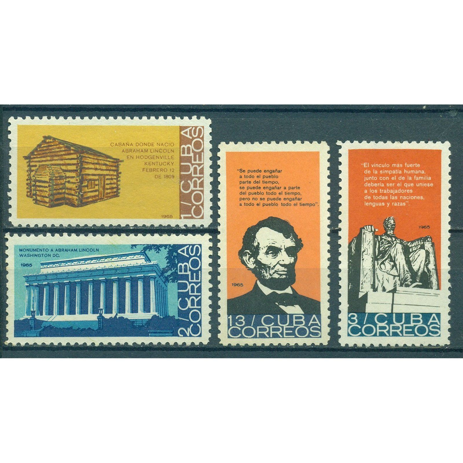 

Почтовые марки Куба 100-летие смерти Авраама Линкольна Президенты, 1017