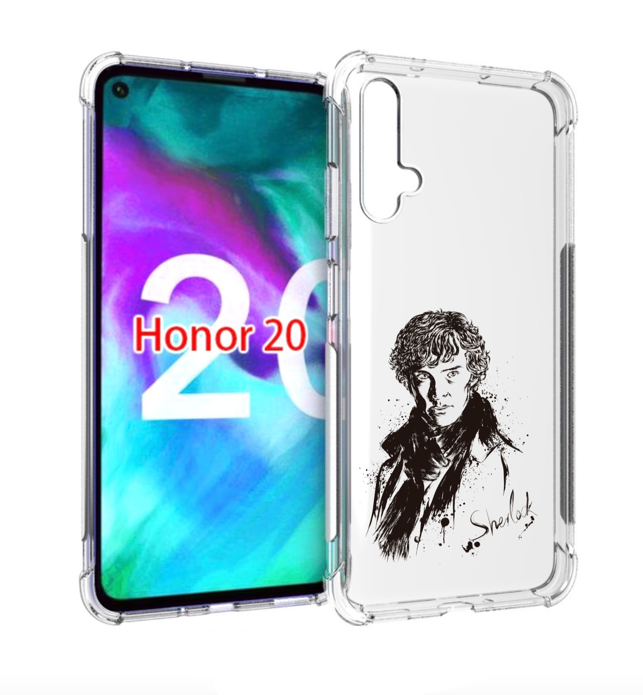 

Чехол бампер MyPads шерлок холмс портрет для Honor 20., Прозрачный, Tocco