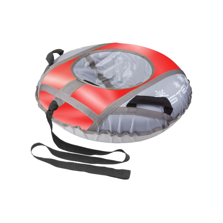 Санки-тюбинг Stels 110 см тент с камерой в коробке красный серый