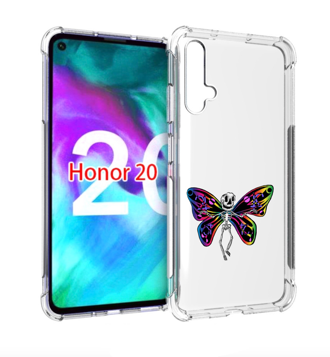 

Чехол бампер MyPads эффект бабочки для Honor 20., Прозрачный, Tocco
