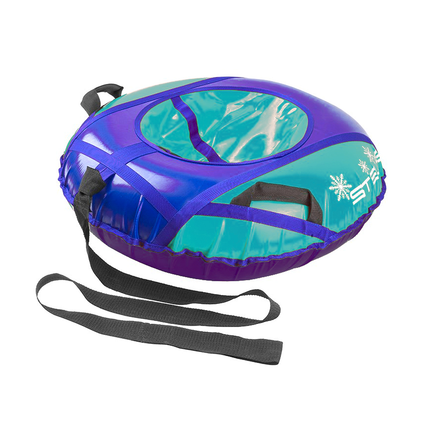 Санки-тюбинг Stels 110 см тент с камерой в коробке фиолетовый бирюзовый