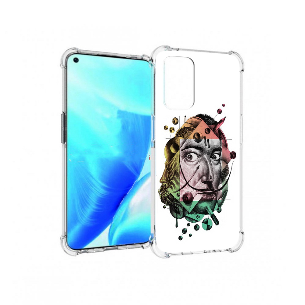 

Чехол MyPads Tocco для OnePlus Nord N200 5G разноцветное лицо абстракция, Прозрачный, Tocco