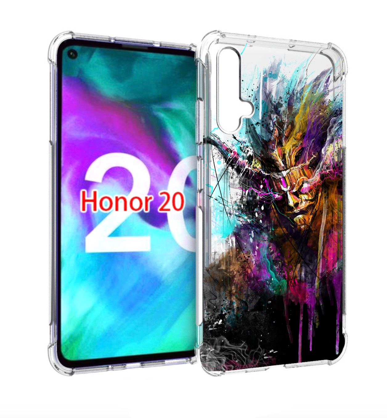 

Чехол бампер MyPads яркий дьявол для Honor 20., Прозрачный, Tocco