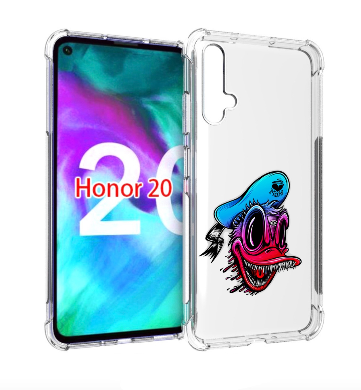 

Чехол бампер MyPads Дональд для Honor 20., Прозрачный, Tocco