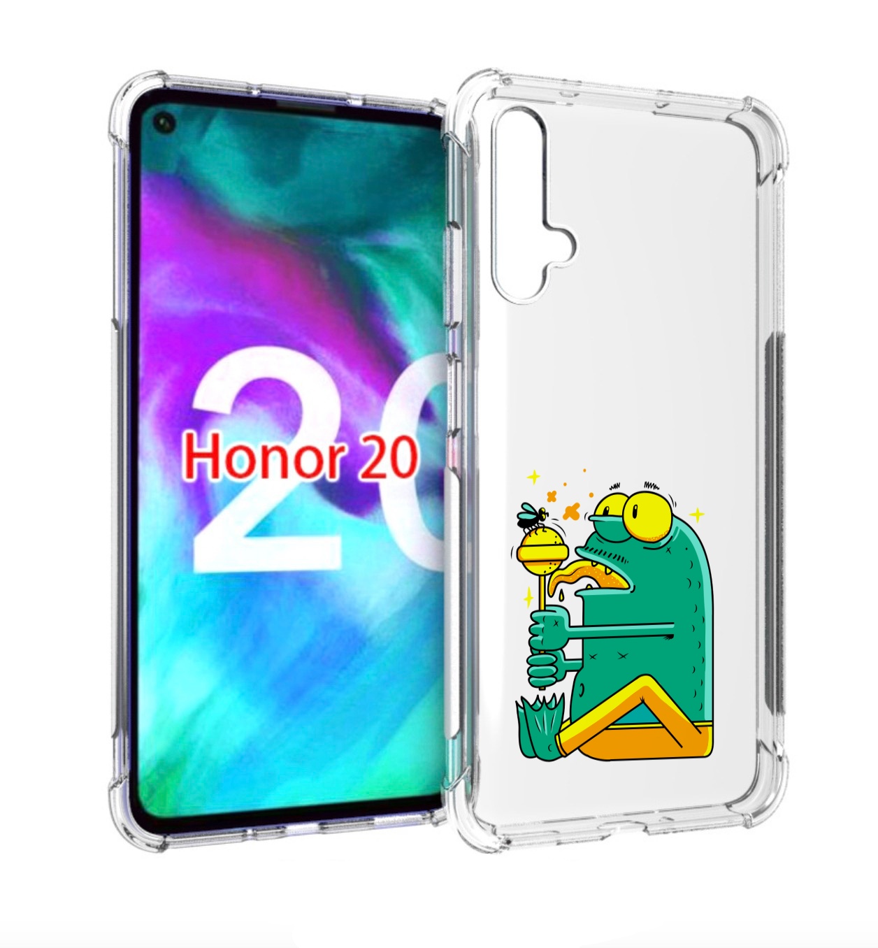 

Чехол бампер MyPads Зеленая лягушка с чупа чупсом для Huawei Hon, Прозрачный, Tocco