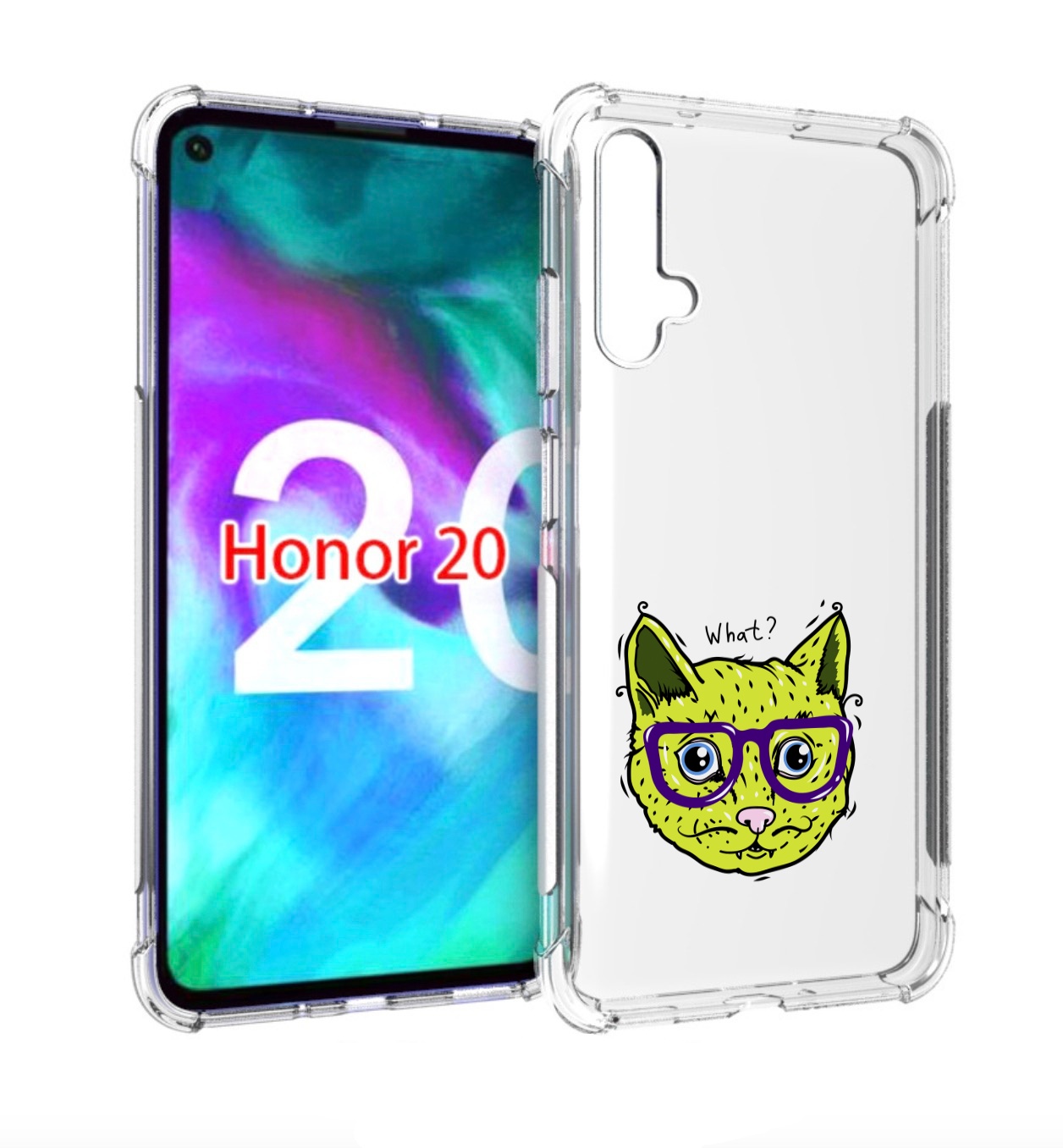 

Чехол бампер MyPads Зеленый кот для Honor 20., Прозрачный, Tocco