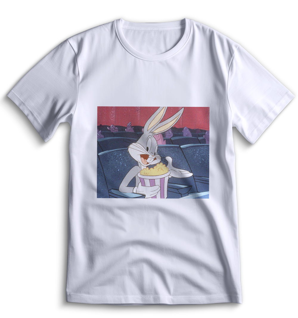 Белая футболка Top T-shirt с изображением персонажей мультсериала Looney Tunes под номером 0067, размер L.