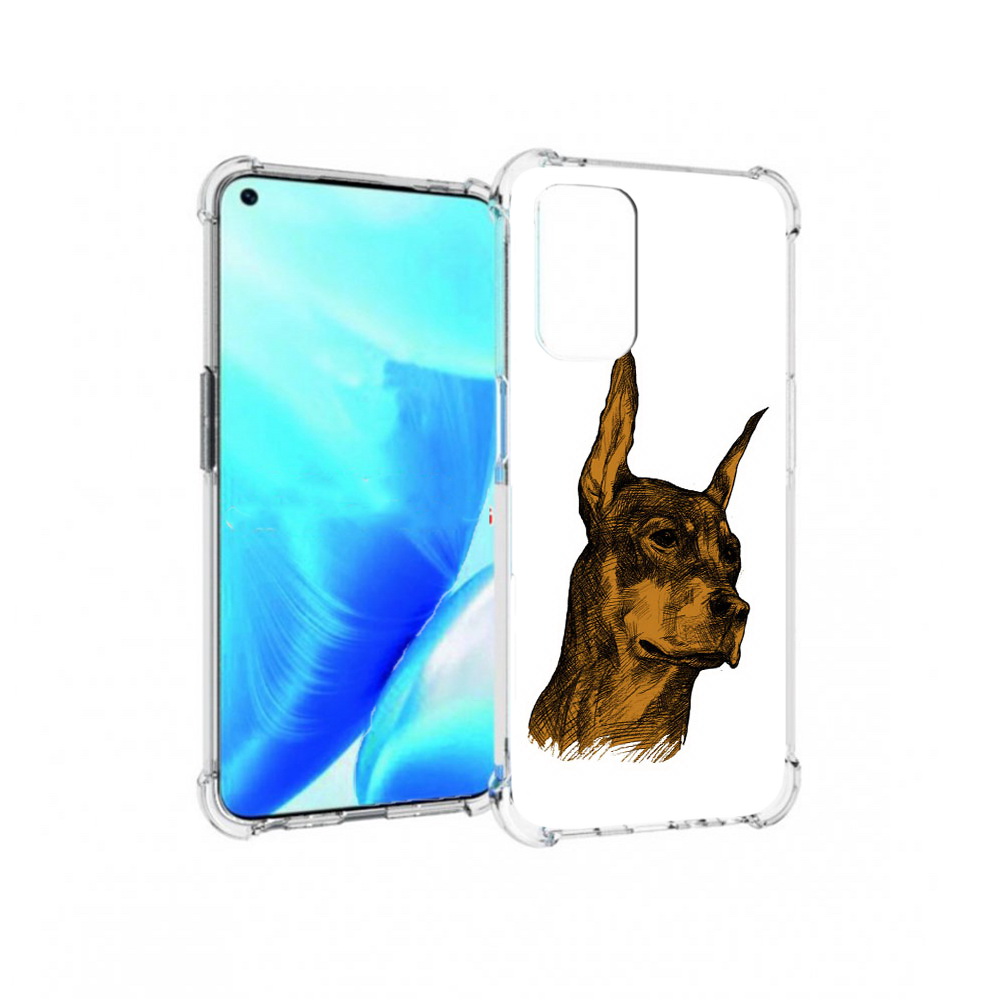 

Чехол MyPads Tocco для OnePlus Nord N200 5G скетч доберман (PT227046.132.605), Прозрачный, Tocco