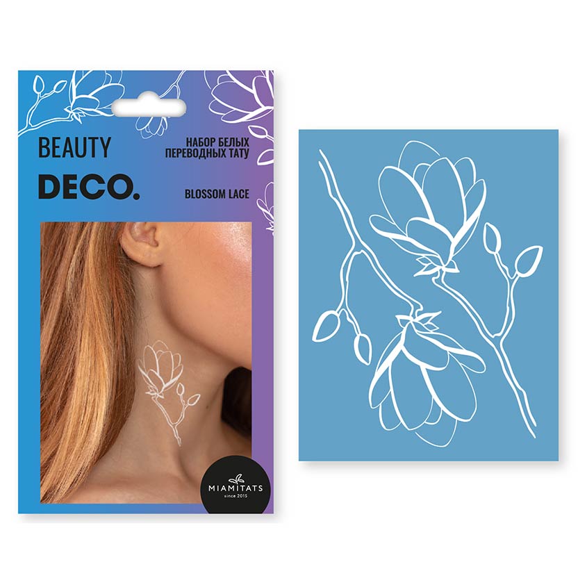 

Татуировка для тела DECO. White Tattoo by Miami tattoos Blossom Lace переводная, Белый, WHITE TATTOO
