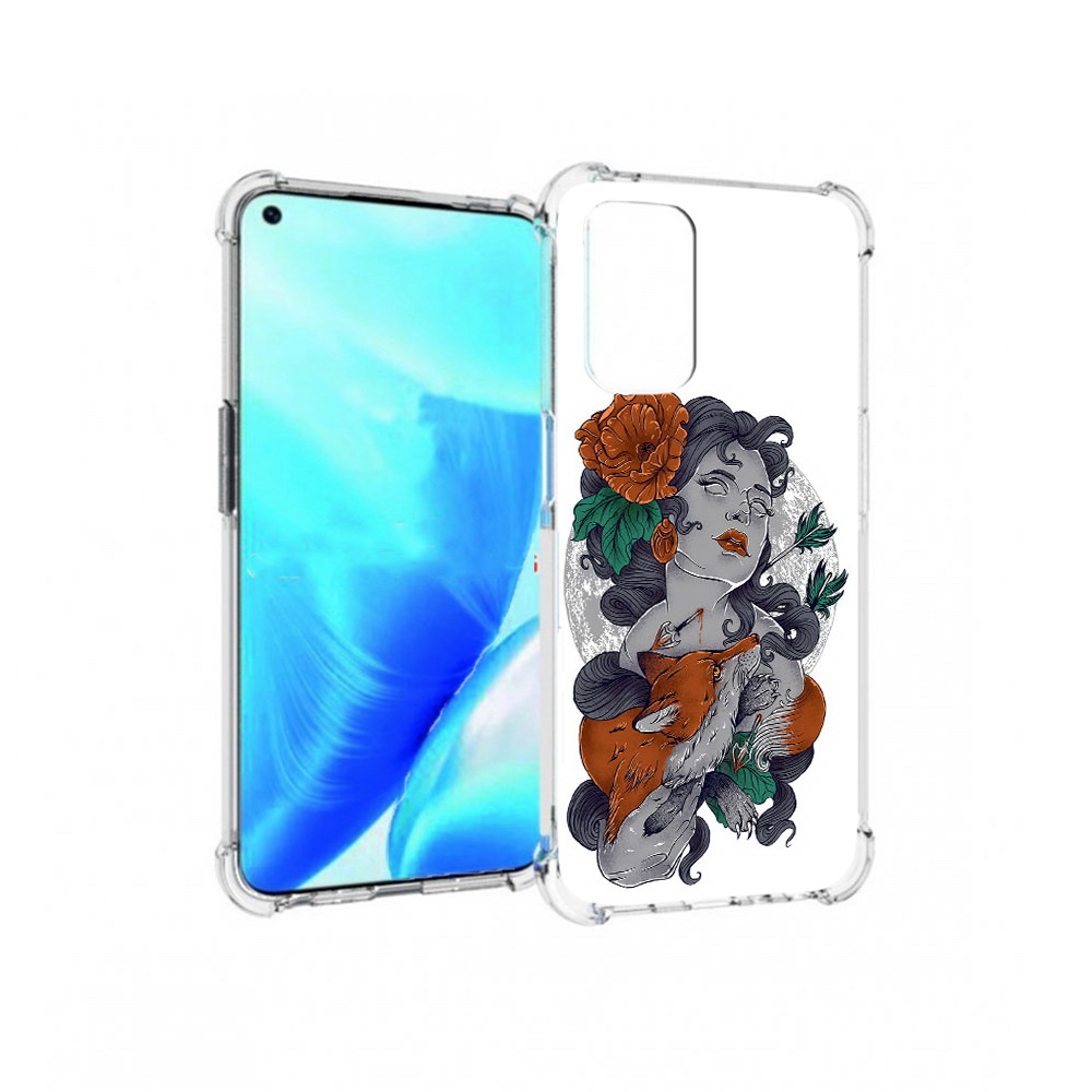 

Чехол MyPads Tocco для OnePlus Nord N200 5G темная девушка с лисой (PT227046.132.639), Прозрачный, Tocco