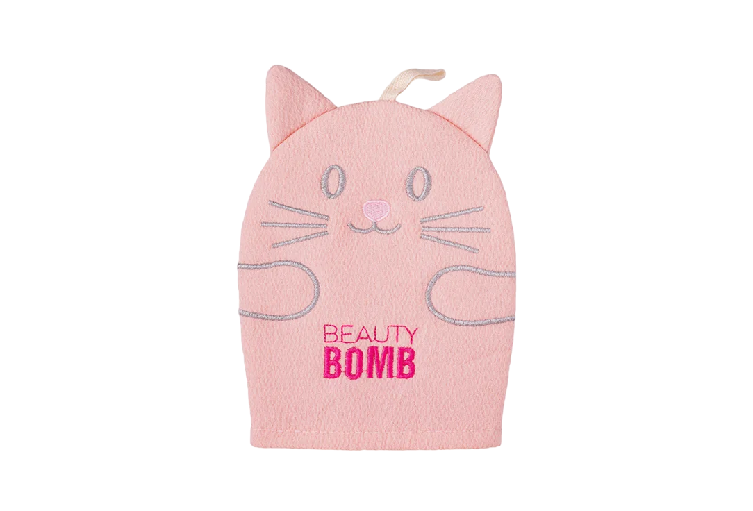 Мочалка Beauty Bomb Bath pouf Pussycat Кисуля с объемной сеткой