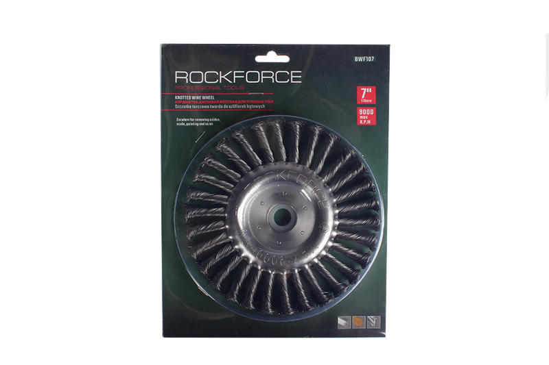 Кордщетка дисковая ROCKFORCE стальная витая для УШМ 175мм стальная витая чашеобразная кордщетка для ушм rockforce