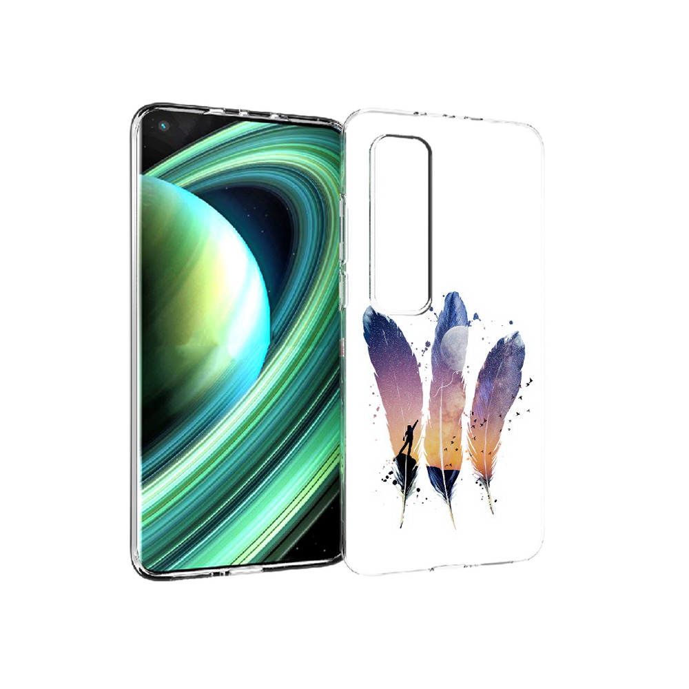 

Чехол MyPads Tocco для Xiaomi Mi 10 Ultra небесные перья (PT156404.264.519), Прозрачный, Tocco