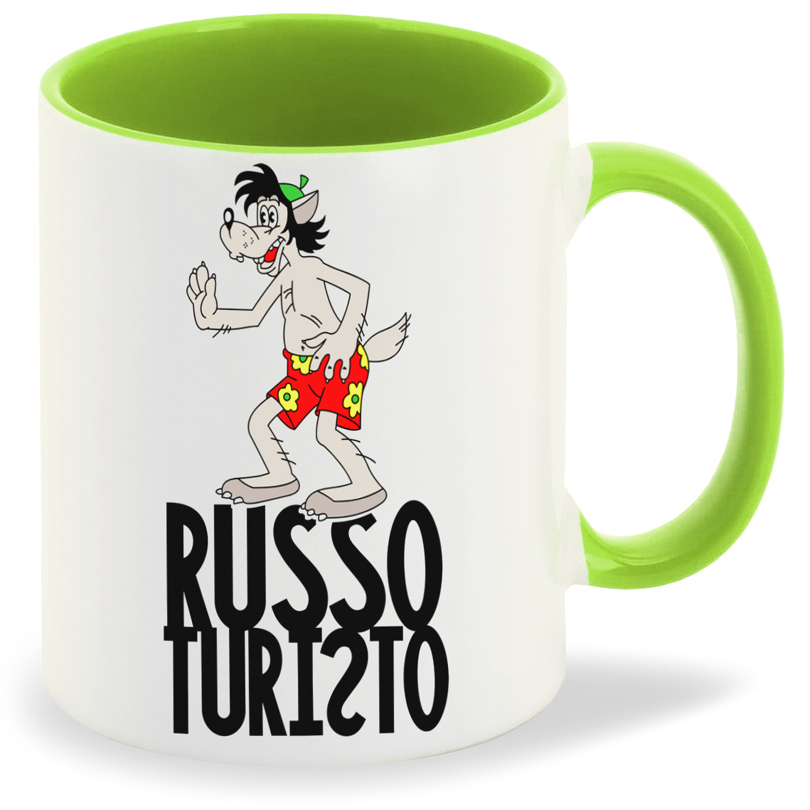 

Кружка CoolPodarok Прикол Волк Russo turisto, Прикол Волк Russo turisto