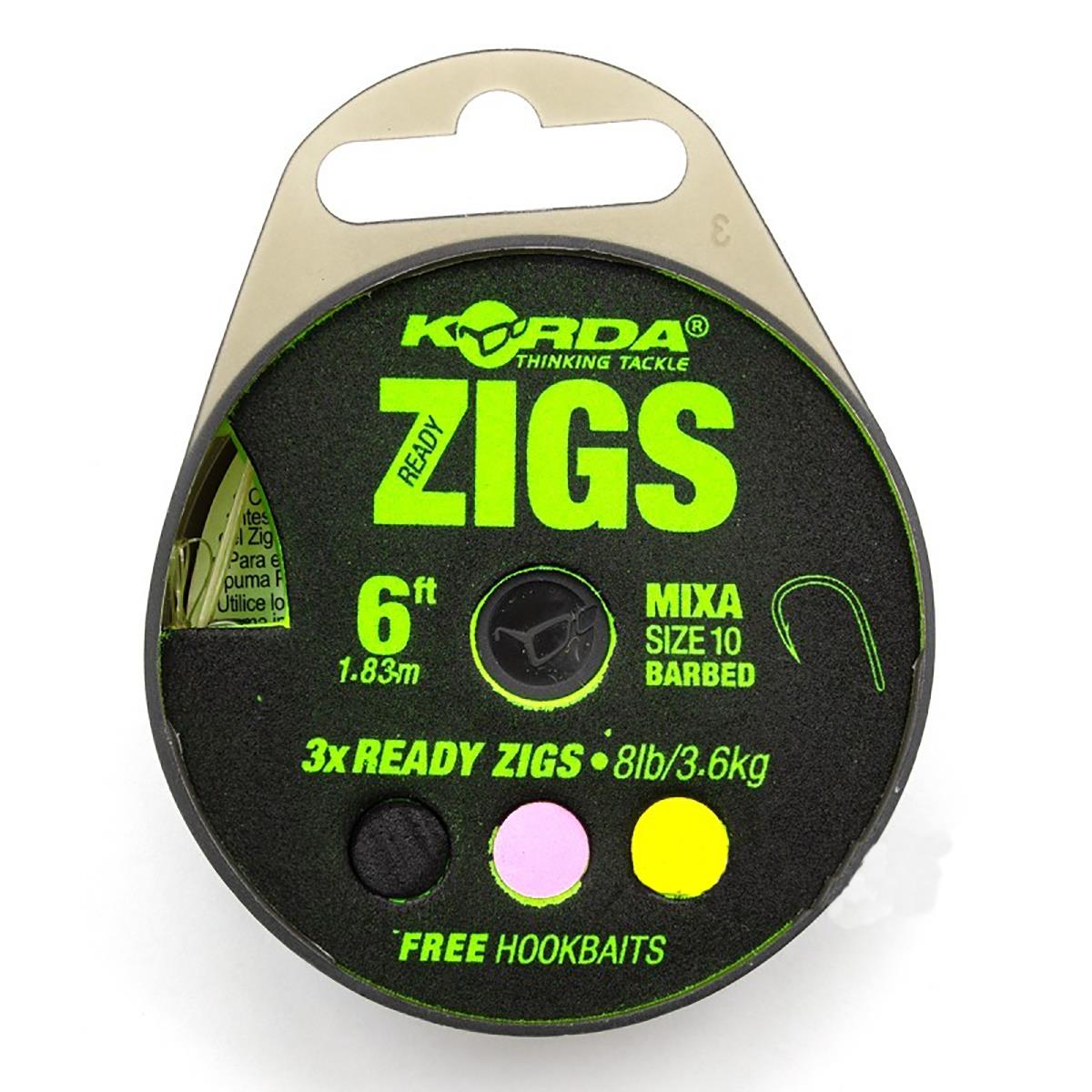 

Поводок готовый Korda Ready Zigs 6' №10 Green 3,6кг, 180см, 3шт