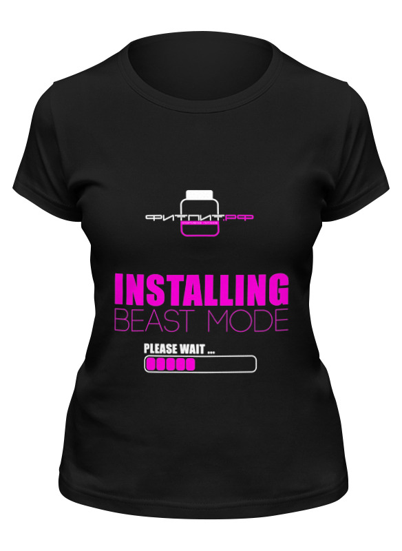 фото Футболка женская printio фитпит.рф - спортивное питание черная 2xl