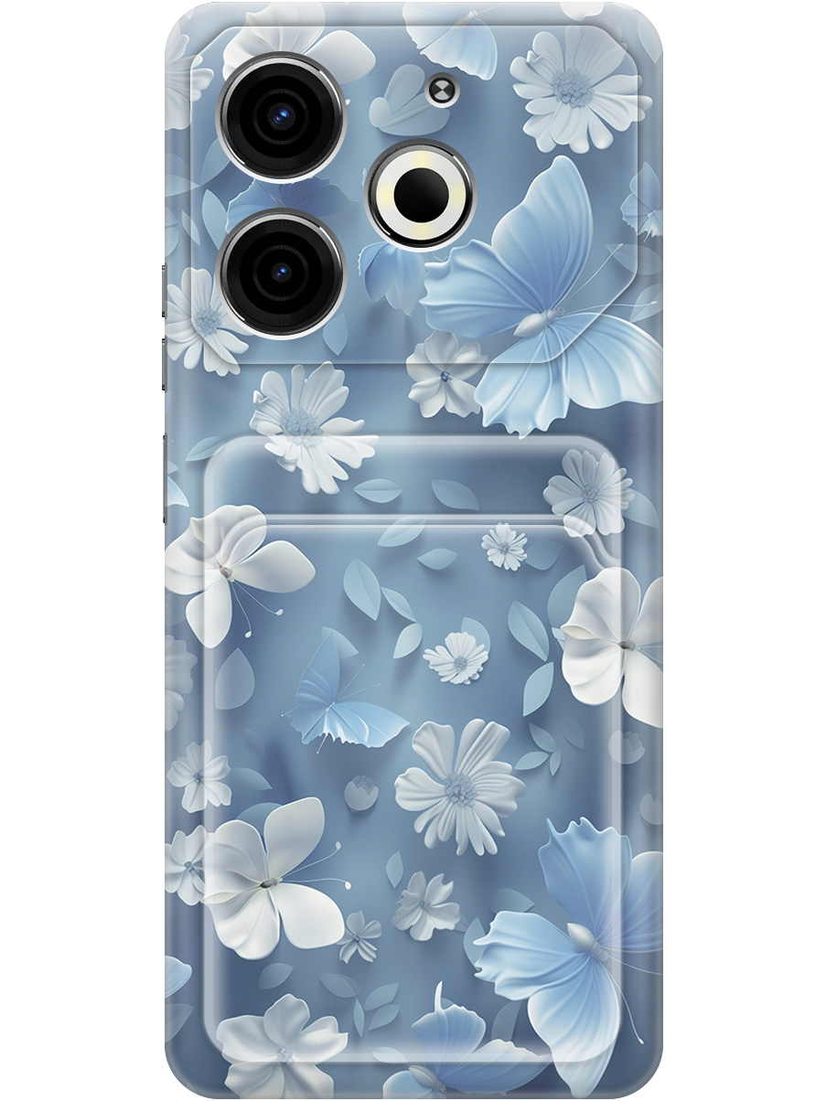 

Силиконовый чехол на Tecno Pova 6 Neo с принтом с карманом для карты прозрачный 792305, Прозрачный;белый;голубой, 782634823