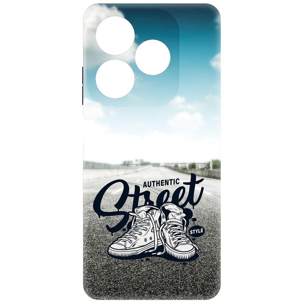 

Чехол-накладка Krutoff Soft Case Кроссовки мужские Уличный стиль для Itel P55 черный