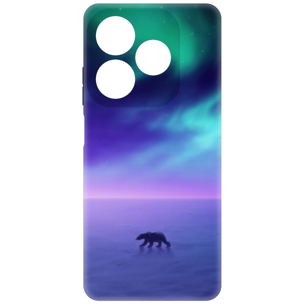 

Чехол-накладка Krutoff Soft Case Северное Сияние для Itel P55 черный